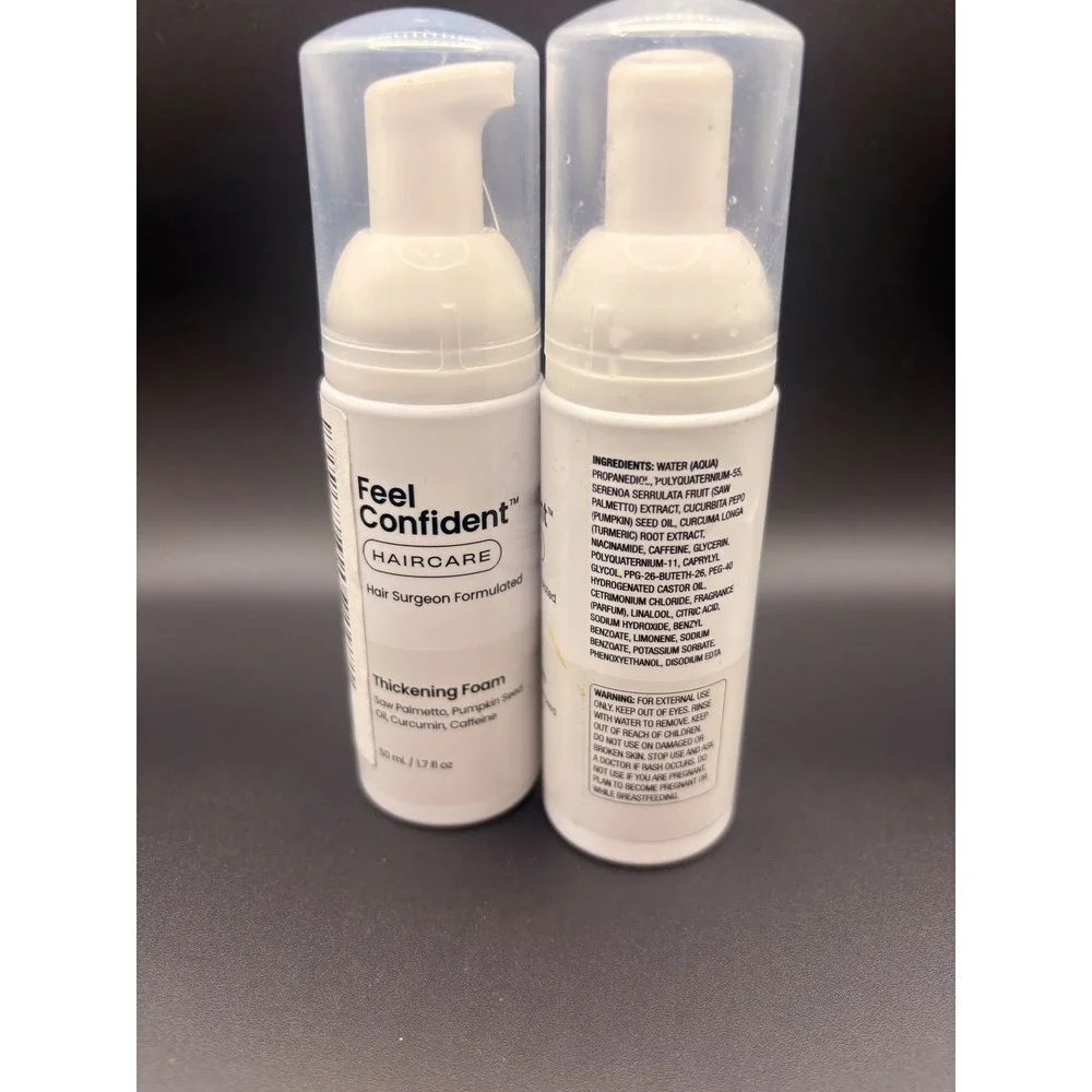 Feel Confident Haircare Thickening Foam 2 Pack 1.7oz Saw Palmetto Caffeine